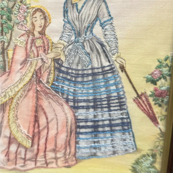 Vintage needlepoint Godey’s Fashions 1849 set of framed pictures - Picture 10 of 13